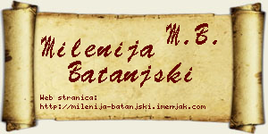 Milenija Batanjski vizit kartica